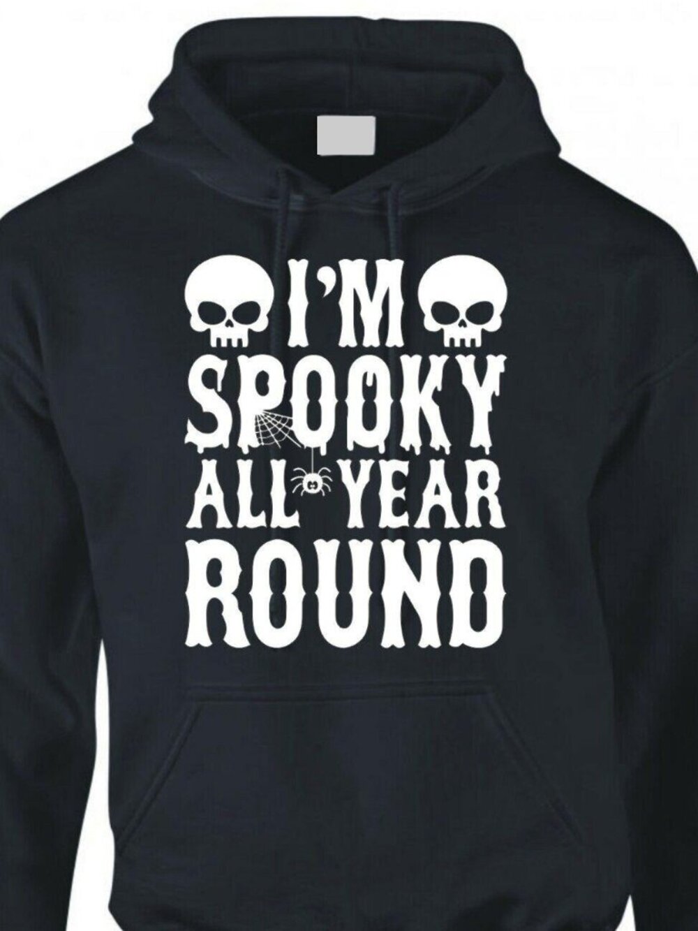 New I'm Spooky All Year Round Black Hoodie Fleece Sweatshirt